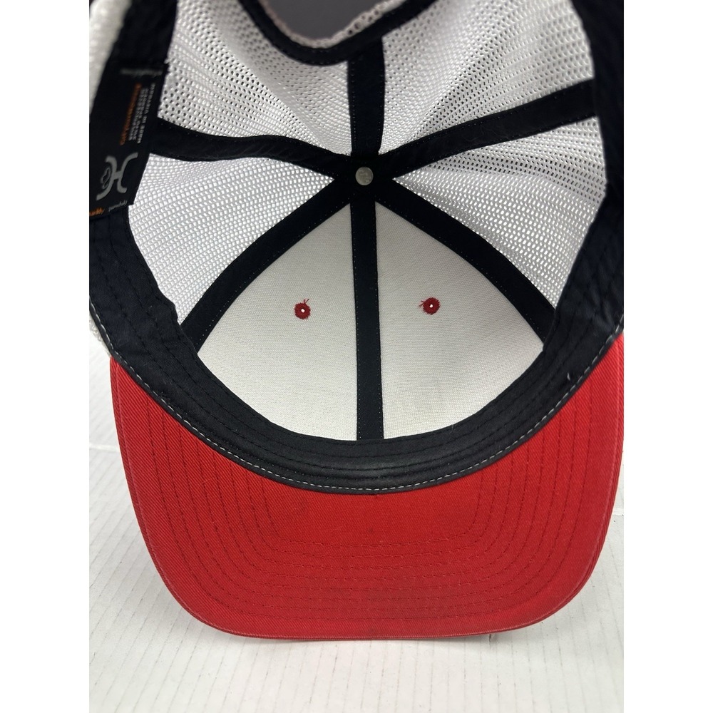 Hooey Roughy Hat Cap Mens Snap Back Red/Gray Mesh Trucker Embroidered Logo - Picture 5 of 5